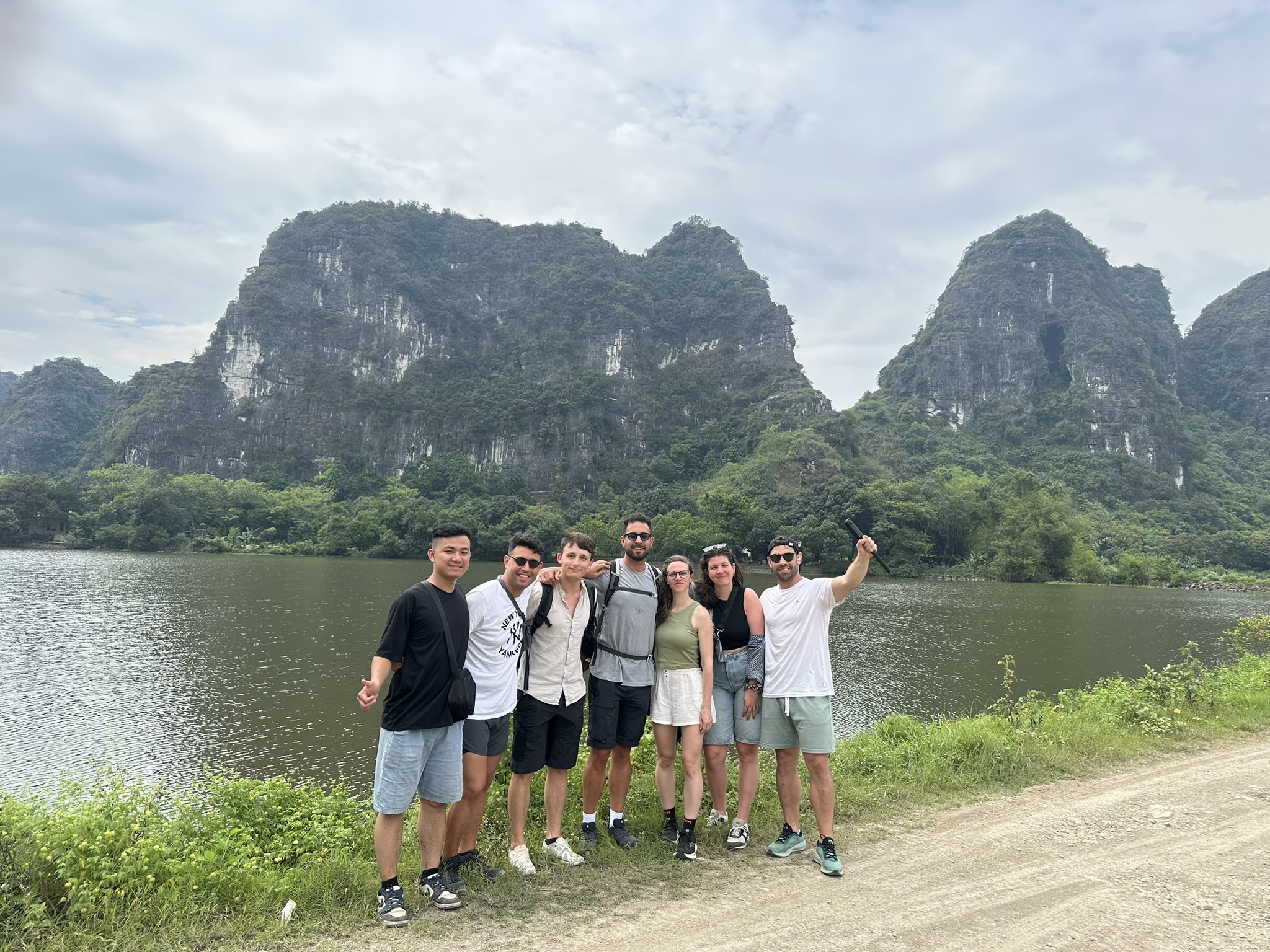 360 degree panoramic view of the Tam Coc rice fields from the summit